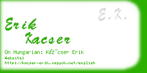 erik kacser business card